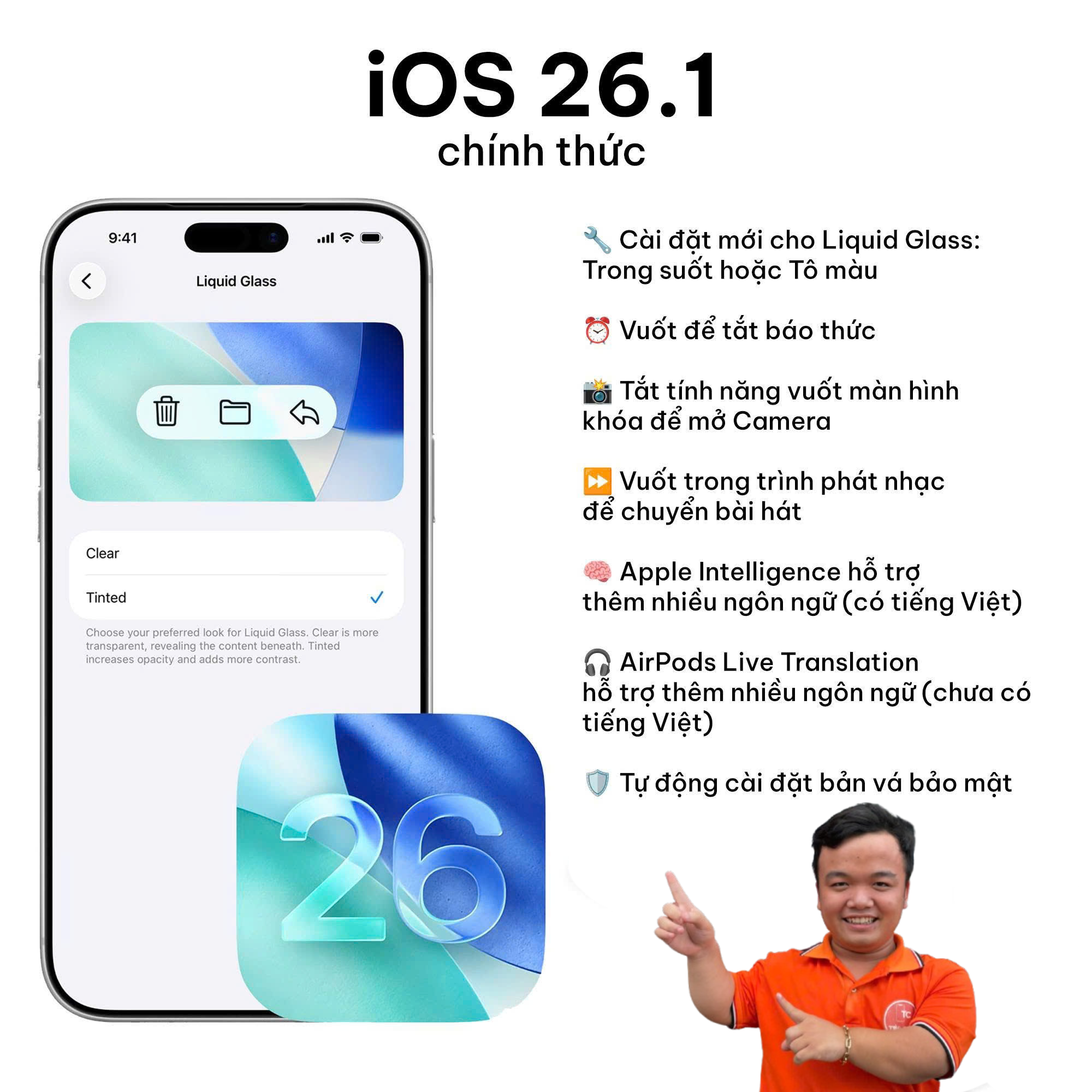 ios 26.1 cập nhập mới nhất tại Táo Cười Cần Thơ